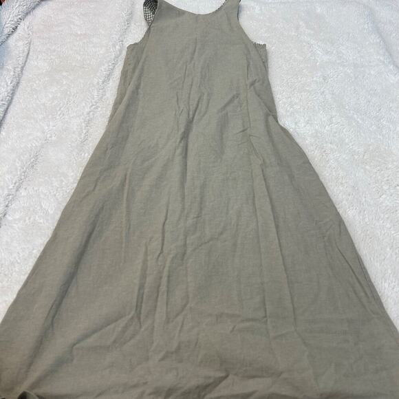 Dogwood Lane Cotton Sleeveless Green Plaid Decorative Buttons Maxi Dress Size S - Picture 2 of 7